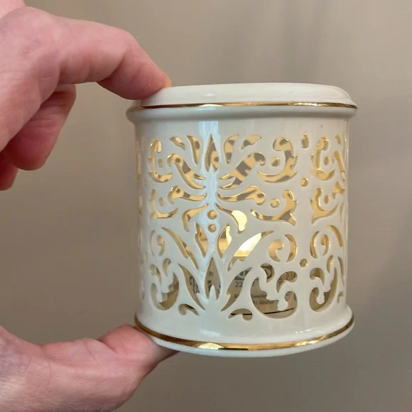 Illuminations By Lenox Collection Pierced Tealight Candle Holder with Candles - Picture 12 of 15